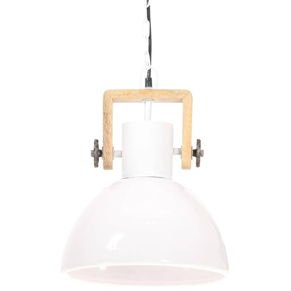 Weiße Hängelampe im Industriestil, 30 cm