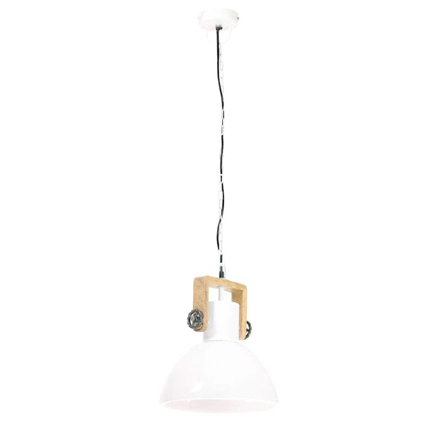 Weiße Hängelampe im Industriestil, 30 cm