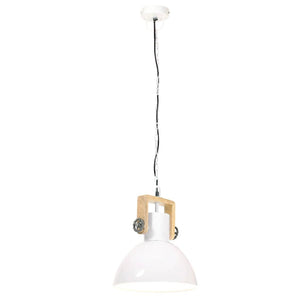 Weiße Hängelampe im Industriestil, 30 cm