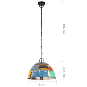 vidaXL Pendant Lamp Vintage Industrial Style 25 W Multicolor Round 41 cm E27