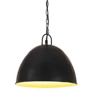 vidaXL Vintage Industrial Style Pendant Lamp 25 W Black Round 31 cm E27