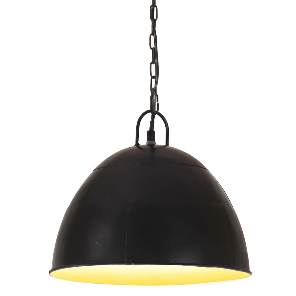 vidaXL Vintage Industrial Style Pendant Lamp 25 W Black Round 31 cm E27