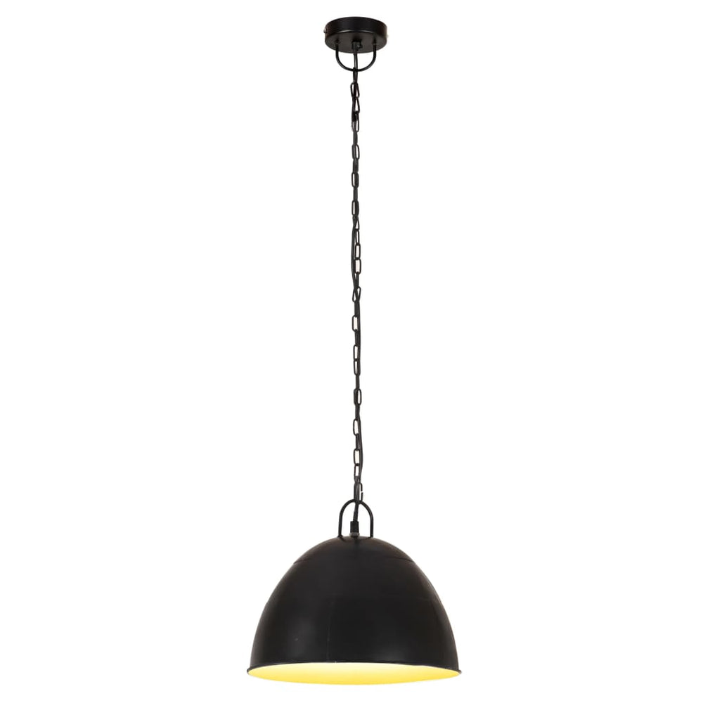 vidaXL Vintage Industrial Style Pendant Lamp 25 W Black Round 31 cm E27