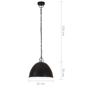 vidaXL Vintage Industrial Style Pendant Lamp 25 W Black Round 31 cm E27