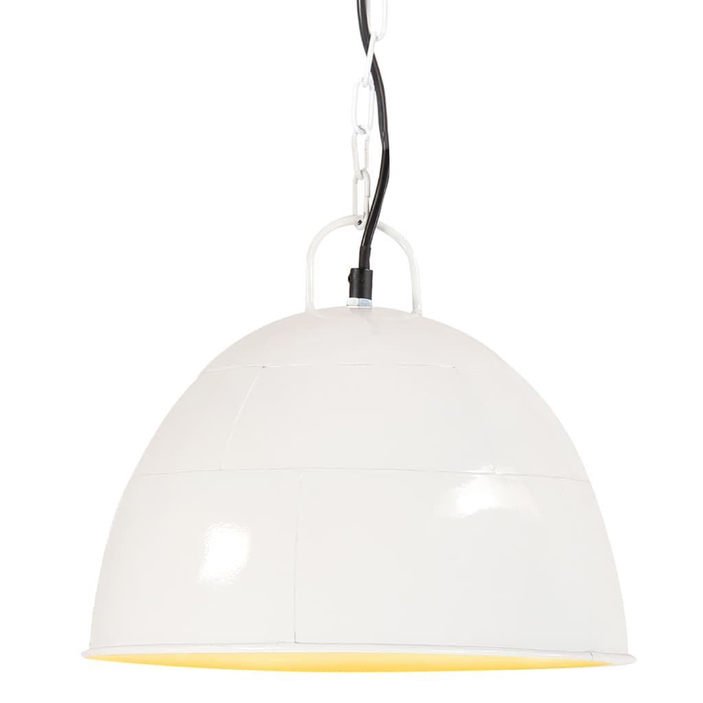 vidaXL Vintage Industrial Style Pendant Lamp 25 W White Round 31 cm E27