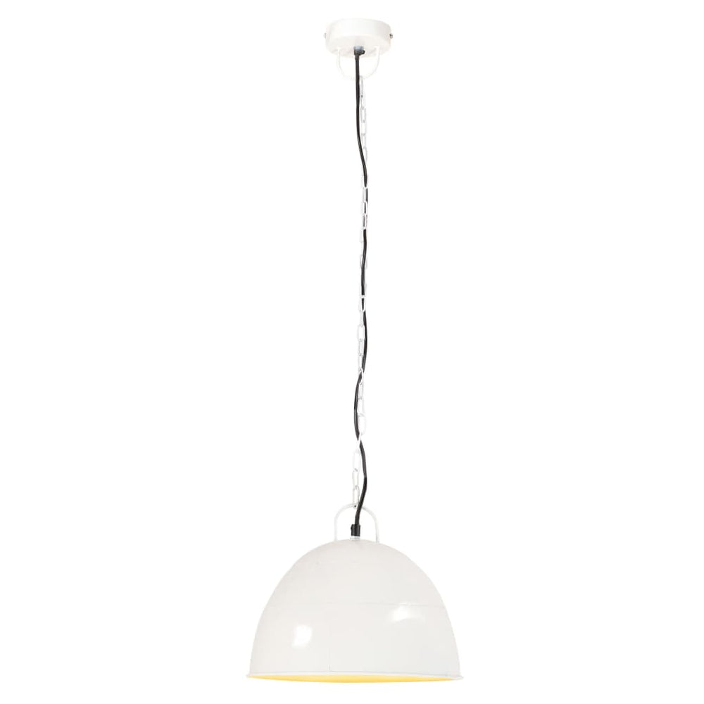vidaXL Vintage Industrial Style Pendant Lamp 25 W White Round 31 cm E27