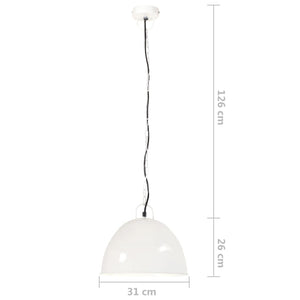 vidaXL Vintage Industrial Style Pendant Lamp 25 W White Round 31 cm E27