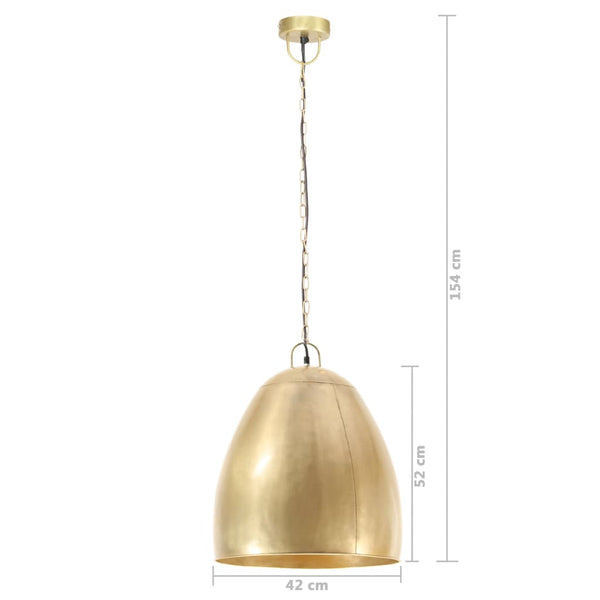 vidaXL Industrial Style Pendant Lamp 25 W Brass Round 42 cm E27