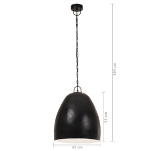 vidaXL Industrial Style Pendant Light 25 W Black Round 42 cm E27