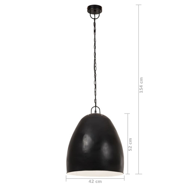 vidaXL Industrial Style Pendant Light 25 W Black Round 42 cm E27