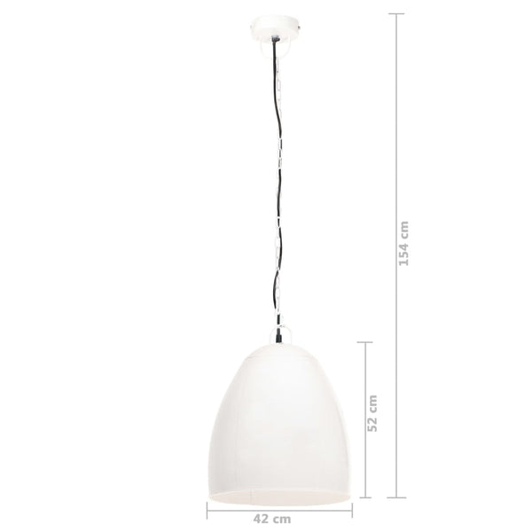 vidaXL Industrial Style Pendant Light 25 W White Round 42 cm E27