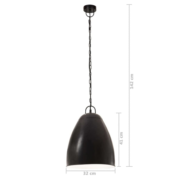 vidaXL Industrial Style Pendant Lamp 25 W Black Round 32 cm E27