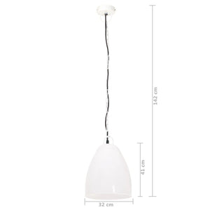 vidaXL Industrial Style Pendant Light 25 W White Round 32 cm E27