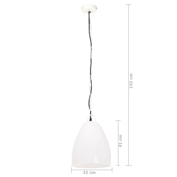 vidaXL Industrial Style Pendant Light 25 W White Round 32 cm E27