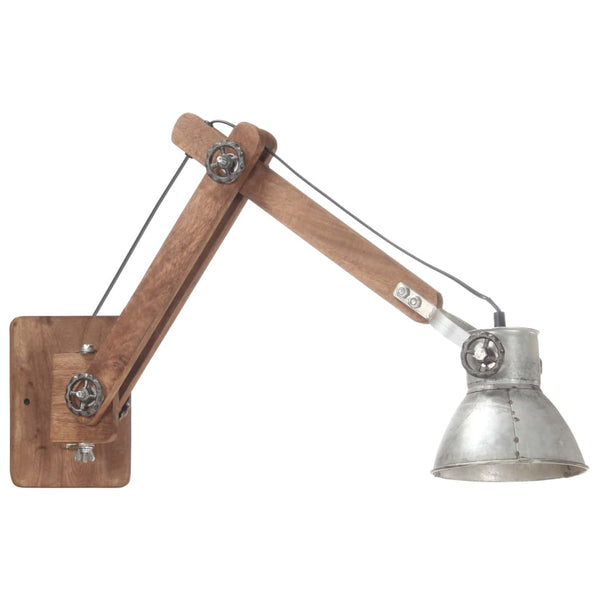 vidaXL Industrial Style Wall Lamp Silver Round E27