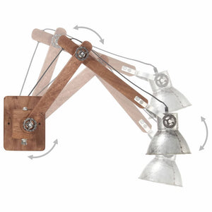 vidaXL Industrial Style Wall Lamp Silver Round E27