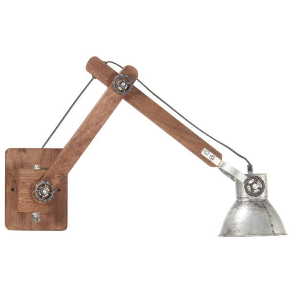 vidaXL Industrial Style Wall Lamp Silver Round E27