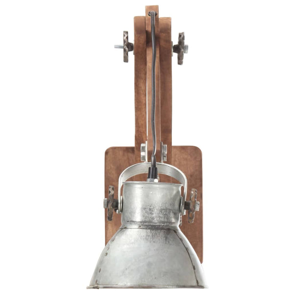 vidaXL Industrial Style Wall Lamp Silver Round E27
