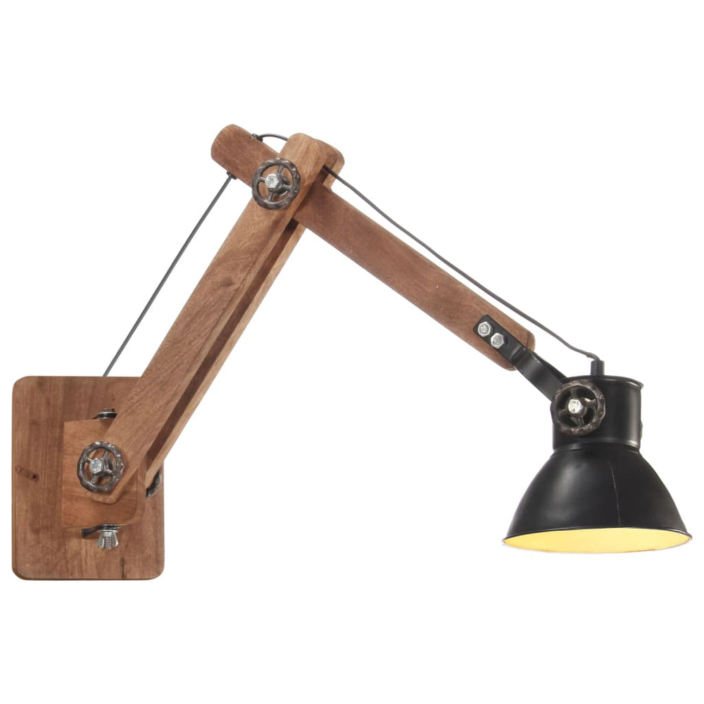 vidaXL Industrial-Style Wall Lamp Black Round E27