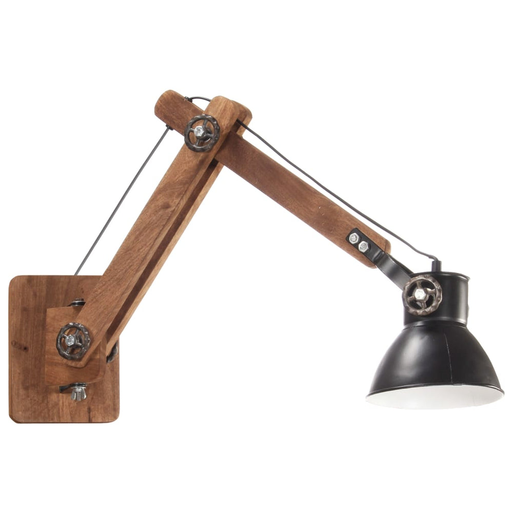 vidaXL Industrial-Style Wall Lamp Black Round E27