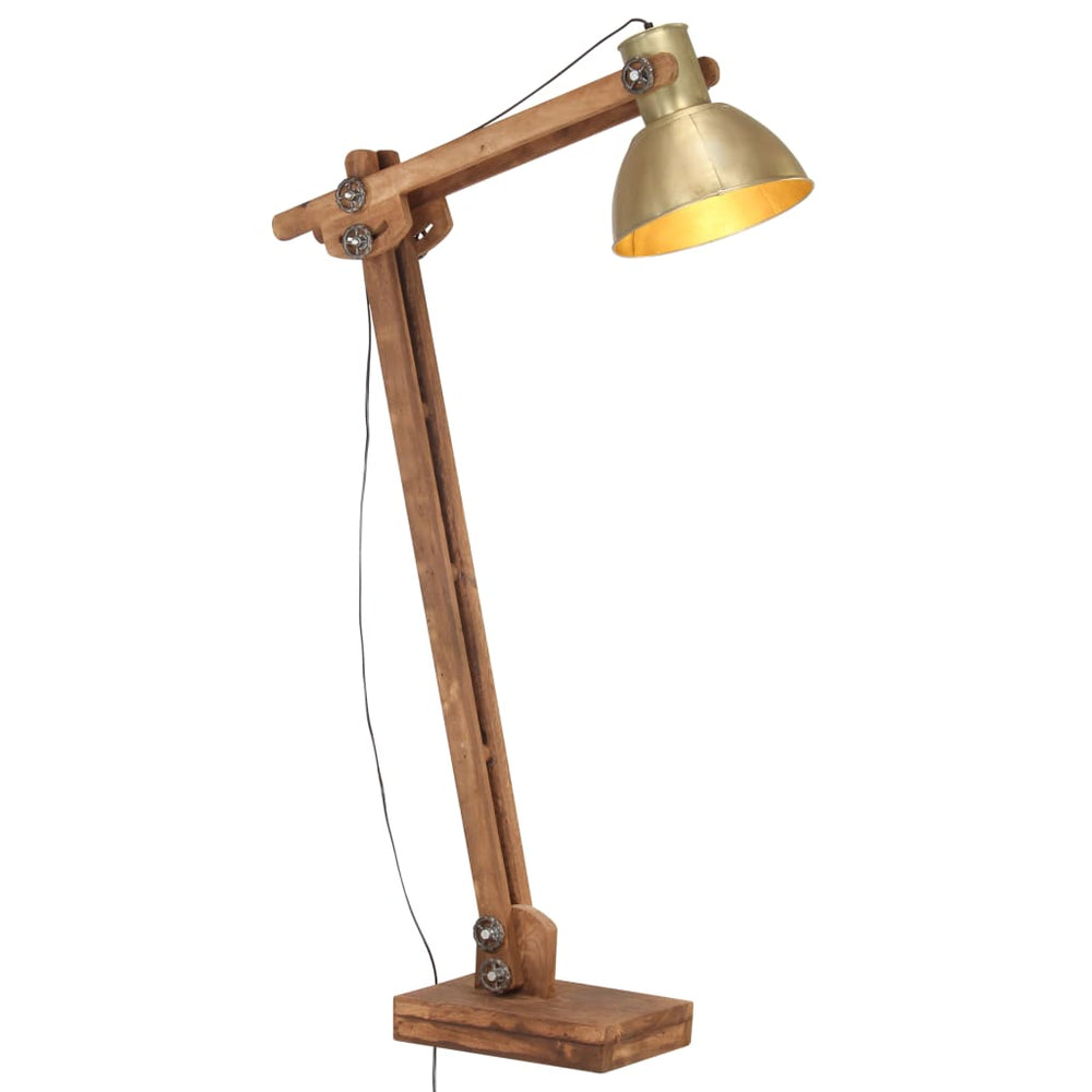 vidaXL Floor Lamp Brass Solid Mango Wood E27