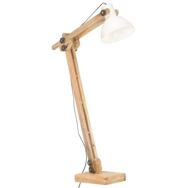 vidaXL Floor Lamp White Solid Mango Wood E27