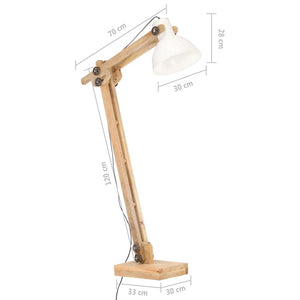 vidaXL Floor Lamp White Solid Mango Wood E27