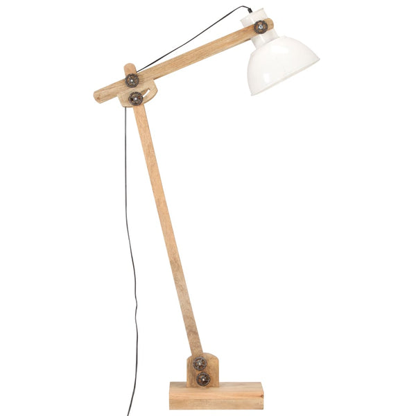 vidaXL Floor Lamp White Solid Mango Wood E27