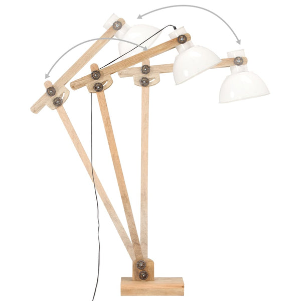 vidaXL Floor Lamp White Solid Mango Wood E27