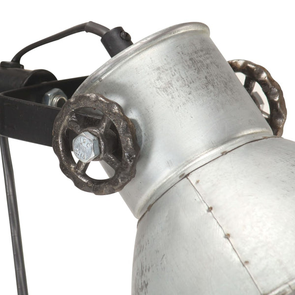 vidaXL Floor Lamp 2-Bulb Silver E27 Cast Iron