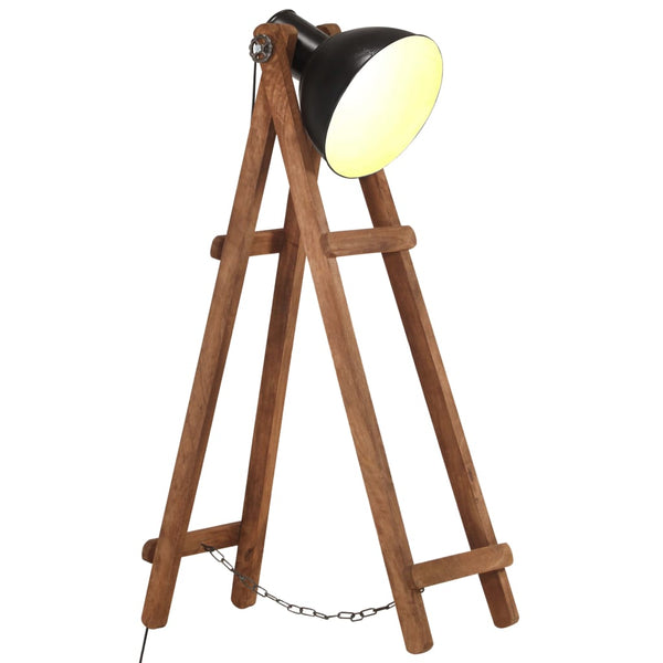 Schwarze Stehlampe Mango Massivholz E27