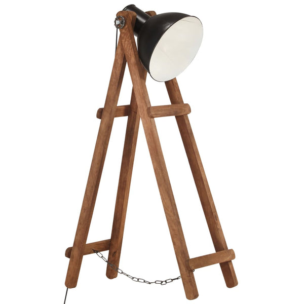 Schwarze Stehlampe Mango Massivholz E27