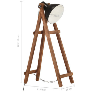 Schwarze Stehlampe Mango Massivholz E27