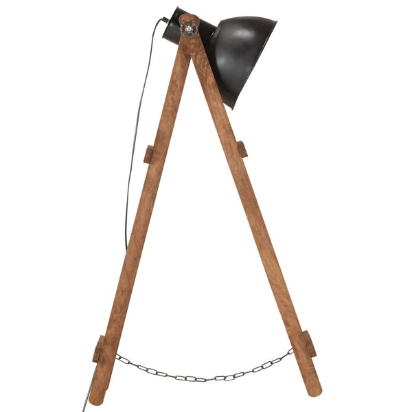 Schwarze Stehlampe Mango Massivholz E27