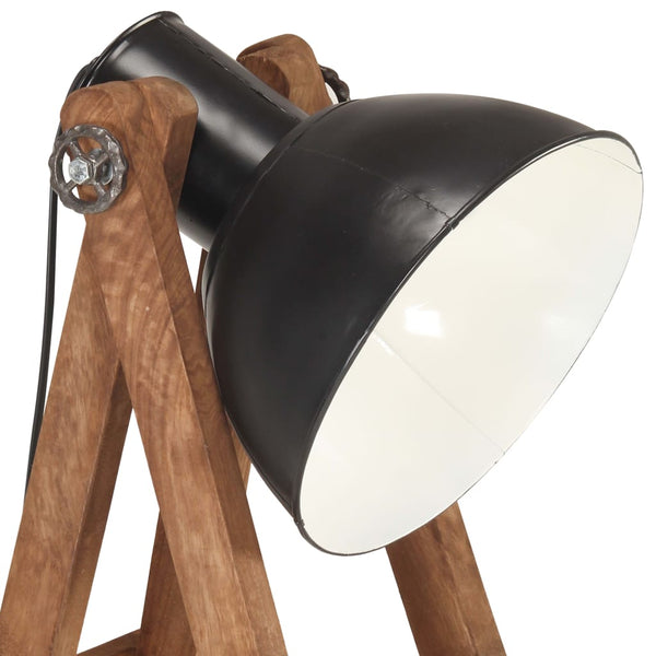 Schwarze Stehlampe Mango Massivholz E27
