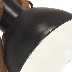 Schwarze Stehlampe Mango Massivholz E27
