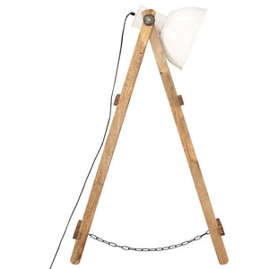 3er Set Stehlampen Weiß Mango Massivholz E27