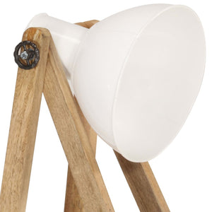 3er Set Stehlampen Weiß Mango Massivholz E27