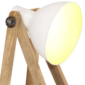 3er Set Stehlampen Weiß Mango Massivholz E27