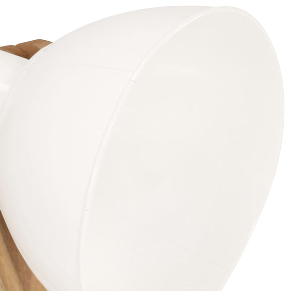 3er Set Stehlampen Weiß Mango Massivholz E27
