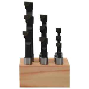 vidaXL Boring Bars 9 pcs. 12 mm in Wooden Base