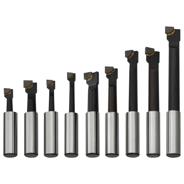 vidaXL Boring Bars 9 pcs. 12 mm in Wooden Base