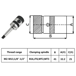vidaXL Drill Chuck B16 with MT2 Shank for Internal Thread M2-M13