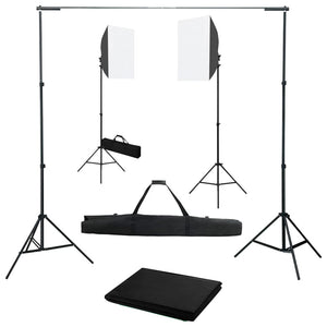 vidaXL Photo Studio Set with Softboxes and Backdrop System