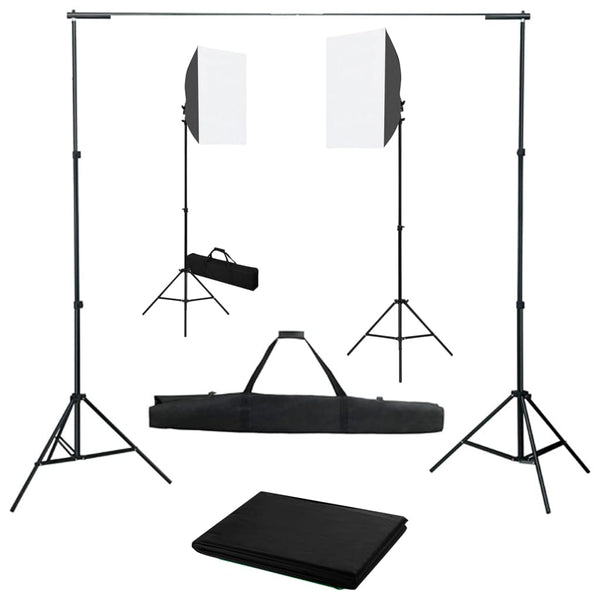 vidaXL Photo Studio Set with Softboxes and Backdrop System