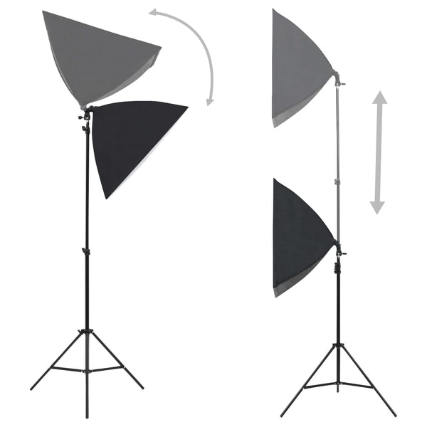vidaXL Photo Studio Set with Softboxes and Backdrop System