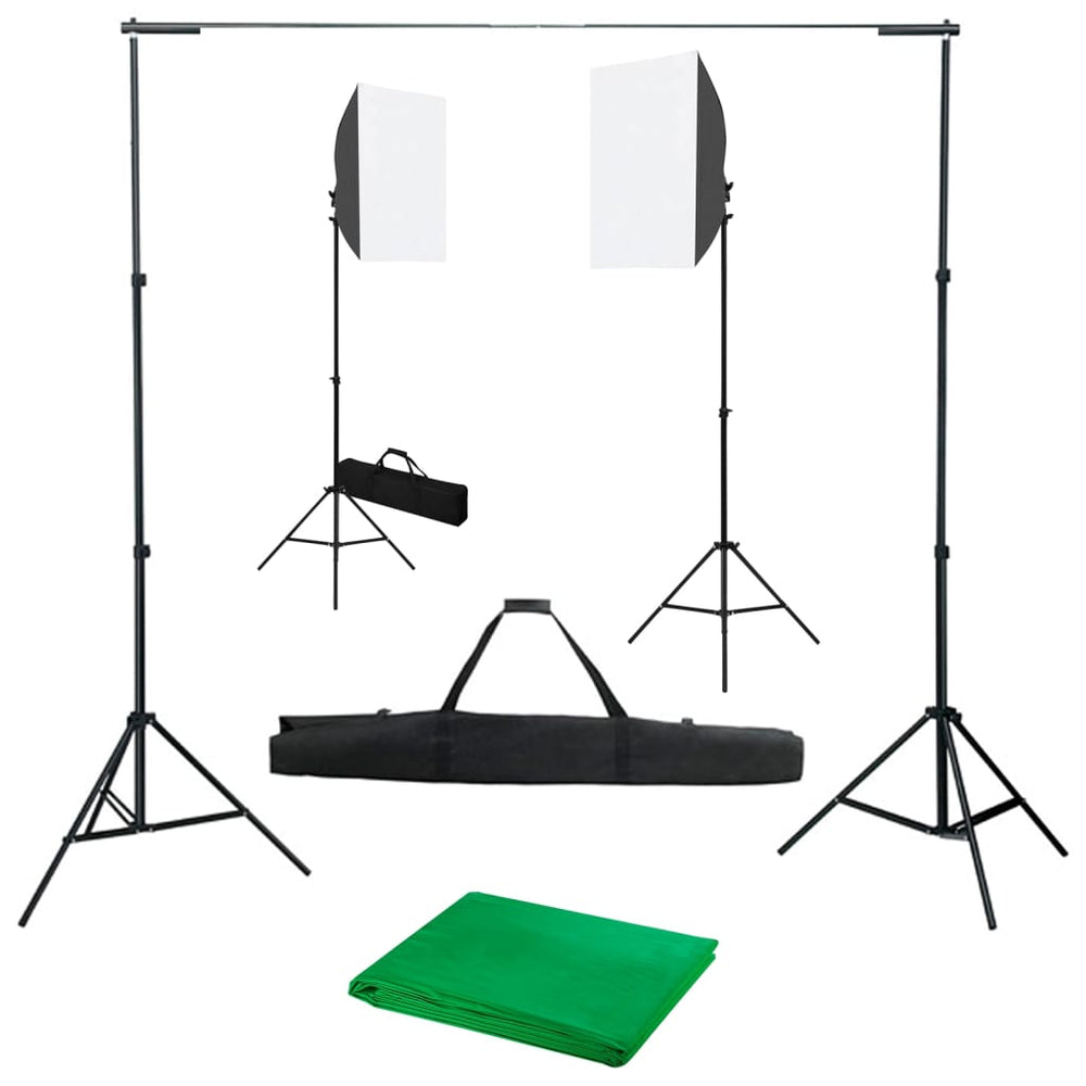 vidaXL Photo Studio Set with Softboxes and Backdrop System