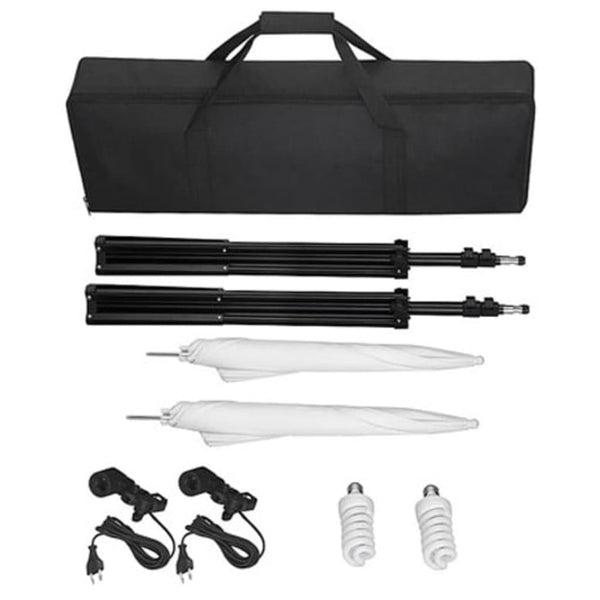vidaXL Photo Studio Kit with Backdrop, Lights, and Umbrellas