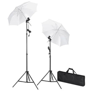 vidaXL Photo Studio Kit with Backdrop, Lights, and Umbrellas