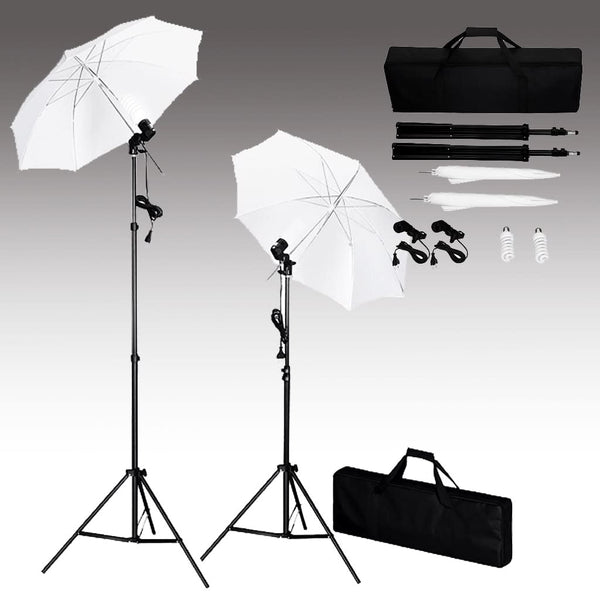 vidaXL Photo Studio Kit with Backdrop, Lights, and Umbrellas